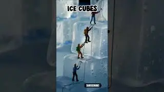 Climbing Ice Cube Mountains 🧊🏔️#iceadventure  #tinyworld  #miniexplorers  #foodmagic  #shorts
