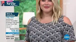 Antthony ColdShoulder Printed Top and Crop Pant Set