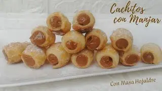 CACHITOS DE MANJAR CON MASA HOJALDRE - Bocaditos dulces