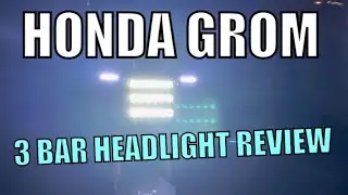 2022 Honda Grom Stock Headlight VS. 3 Bar LED Stunt Light - Review