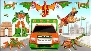 Flying Ambulance Dog Robot Car Game Android/ios - Gameplay