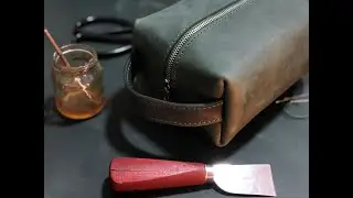 Кожаный несессер ручной работы, дорожная сумка, косметичка. Making dopp kit, toiletry bag I Branst