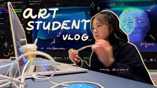ART STUDENT VLOG ₊✧💻 animation classes, productive work sessions, caf&eacute;s