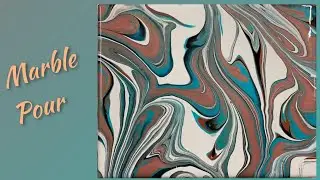 (878) Easy Marble Pour, Acrylic paint Pouring Technique