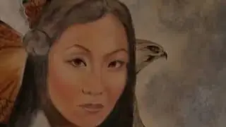 Inspirational Native American Flute with Portrait in Progress
