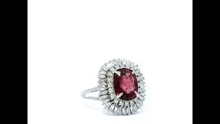 Platinum ruby diamond ring