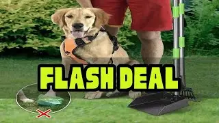 Adjustable Multifunction Pet Pooper Scooper Premium Stainless Steel Pet Tools - Long Handle, Rustpr
