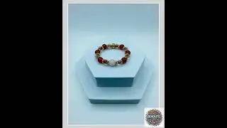 Rose Quartz Bracelet: Red Carnelian, Lampwork Floral Glass Beads