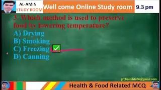 MCQ about food  related 2026