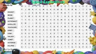 Word Search Challenge | Space Exploration Theme Puzzle Reveal 🧠 Train Your Brain with Word Matrix