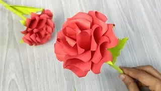 Membuat bunga Mawar dari kertas | Flower rose paper DIY | Rose for Valentine day | Mawar dari kertas