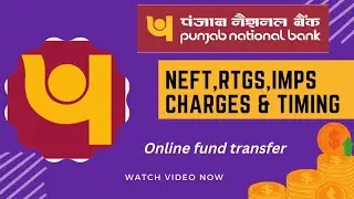 Punjab National bank NEFT ,RTGS ,IMPS Charges||Online Fund Transfer||Charges||Limitations||Timings