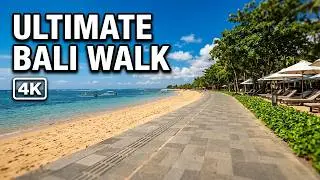 Relaxing walk along Bali's Sanur Beach in 4K
