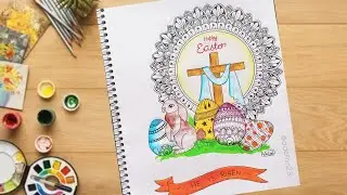 Happy Easter Day Drawing Easy | Easter Things Drawing With Mandala Art | #happyeaster