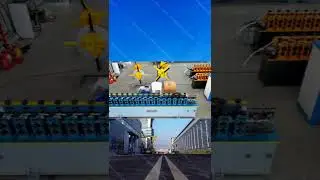 Aerial video of T keel forming machine production line