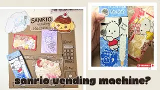 Testing a Sanrio Cardboard Vending Machine! Cute Snacks & ASMR Vending 🍓✨