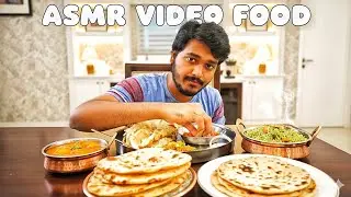 ASMR FOOD :- PANEER TIKKA MASALA , HYDERBADI BIRYANI , TANDOORI ROTI AND CHEESE KULCHA 😳