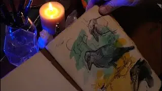 ASMR LO FI sketch book ramble. Lets draw Crows.