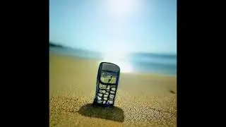 Nokia on a beach