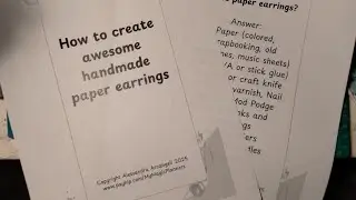 How to create paper earrings mini course!