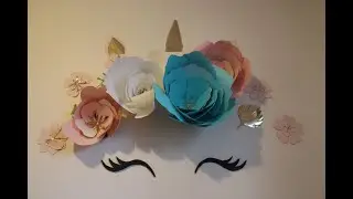 DIY UNICORN WALL DECORATION | Paper Flower Unicorn Wall Decor | Step by Step Unicorn Wall Decoration
