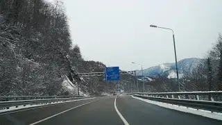 Winter road A148 to Krasnaya Polyana | Дорога Сочи - Красная Поляна А148 | Moments&Places