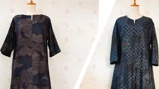 5年前に作った【着物から簡単ワンピース】のデザインで今の自分好みに作り直してみたOshima Tsumugi Dress Inspired by My 5-Year-Old Design