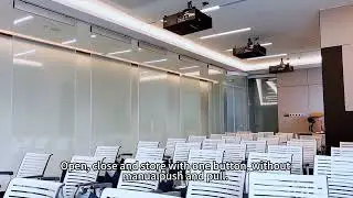 Automatic glass partitions suitable for office soundproofing modules