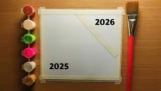 Happy new year 2026, New Year Drawing, New year painting, new year painting ideas for beginners