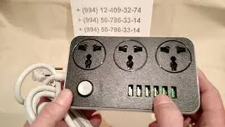 Удлинитель Ldnio 3 порта + 6 USB carger 2м кабель (SC3604) в Баку / Bakida