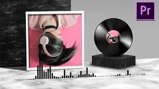 Espectro de Audio y Disco de Vinilo en Perspectiva ADOBE PREMIERE