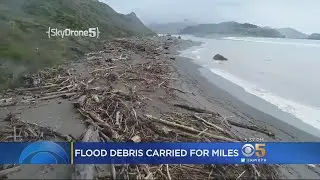 Fast-Flowing Russian River Left Huge Piles Of Debris On California Coast