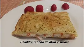 Hojaldre relleno de atún y surimi