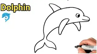 How to Draw Dolphin | 🐬 Easy Drawing Step by step for beginners || @kspdrawing 