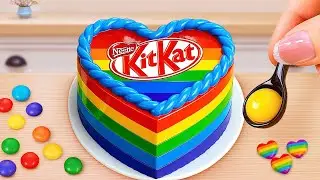 Satisfying Mini Rainbow KITKAT Cake Recipe 4K🌈🍫