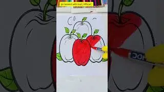 DIY apples brush pens speed art 😱😱 by unique way #creativity #drawing #art