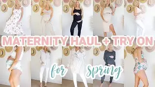 MATERNITY HAUL + TRY ON! easy comfortable outfits for spring | Olivia Zapo