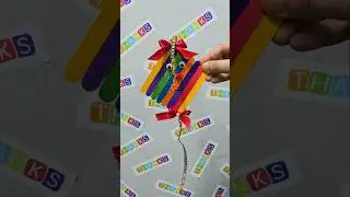 Icecream stick kite craft short video #kids #kiteflying #kite #shortvideo #shorts #tutorial