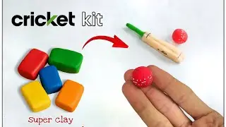 How to Make a Mini Cricket Kit with Super Clay | Easy DIY Clay Cricket Set #cricketkit #diy #claydiy