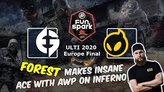 F0rest makes insane ACE with AWP on Inferno, Evil Geniuses vs Dignitas, FunSpark ULTI 2020 Europe