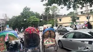 Violation of traffic laws and overcrowded ,noise pollution City Dhaka Bangladesh 