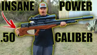 .50 Caliber Air Rifle First Time Shooting!!! Crazy