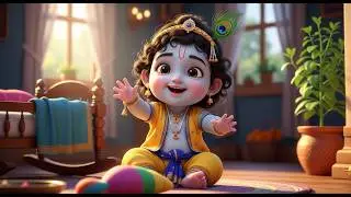 Shree Krishna Govind Hare Murari | Little Krishna Lullaby | Peaceful Baby Sleep Song 💙
