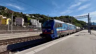#335# TRENI MERCI - Lungo intermodale in transito a Bellinzona! #alptransit 