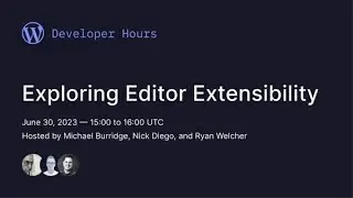 WordPress Developer Hours: Exploring Editor Extensibility