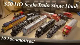 Huge HO Scale Train Show Haul For Only $50! Will 10 Wildly Cheap Locomotives Run?