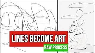 12 Min Digital Art Process — Illustrator Line Art | No Music, No Talking