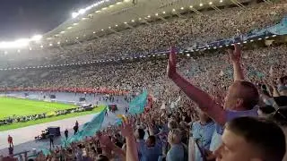 Manchester City fans sing: We are the Champions'' after winning the champions league in 2023