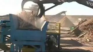 WSM Horizontal Grinder processing Urban Wood Waste