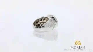 Judaica Stores In NYC Diamond Ring With Jerusalem Stone Moriah Jewelry Collection